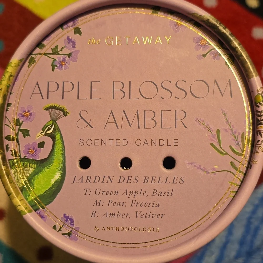 ♥️BUY 2 GET 1 FREE Getaway Woody Apple Blossom & Amber Boxed Candle, Retail $34